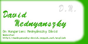 david mednyanszky business card